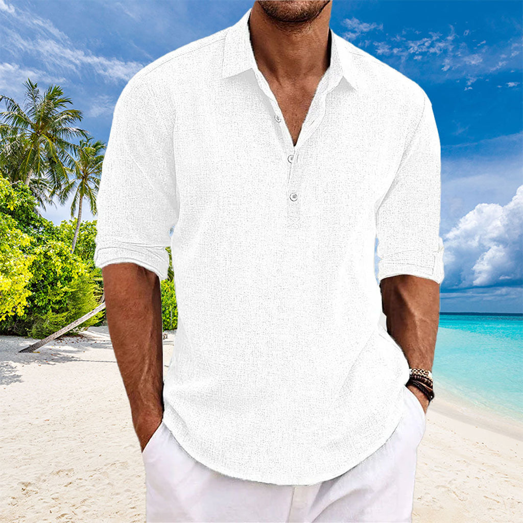 Tyler - Elegante Camicia Casual in Lino a Maniche Lunghe per un Look Fresco