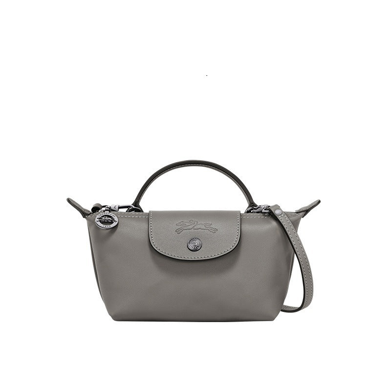 Mini Leder Henkeltasche – Grau