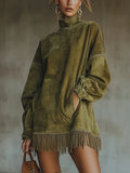 Sheri | Abito Comodo in Suede con Frange - Stile e Comfort per Ogni Occasione!