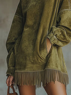 Sheri | Abito Comodo in Suede con Frange - Stile e Comfort per Ogni Occasione!
