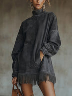 Sheri | Abito Comodo in Suede con Frange - Stile e Comfort per Ogni Occasione!
