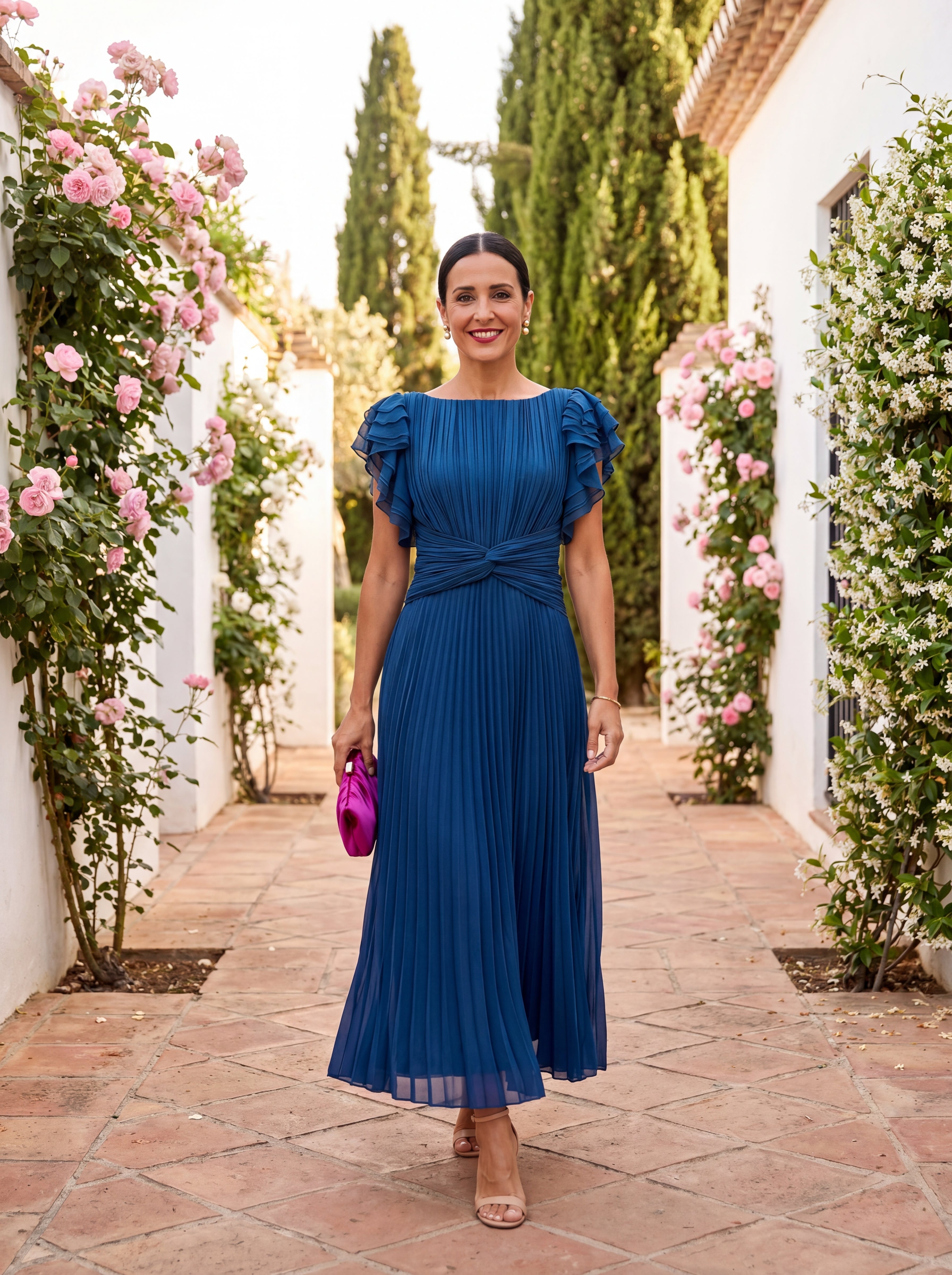 Seraphina | Maxi Abito Plissettato Elegante con Vita Annodata - Stile e Comfort per Ogni Occasione!