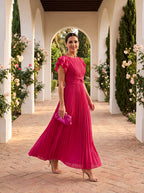 Seraphina | Maxi Abito Plissettato Elegante con Vita Annodata - Stile e Comfort per Ogni Occasione!