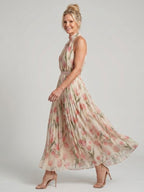 Aurelle | Abito Midi Floreale con Scollo Halter - Eleganza e Stile per Ogni Occasione!