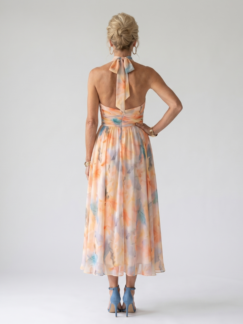 Elin | Abito Midi Elegante con Scollo Halter per un Look Chic