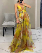 Giselle | Maxi-Abito Floreale Incantevole per un Look da Sogno