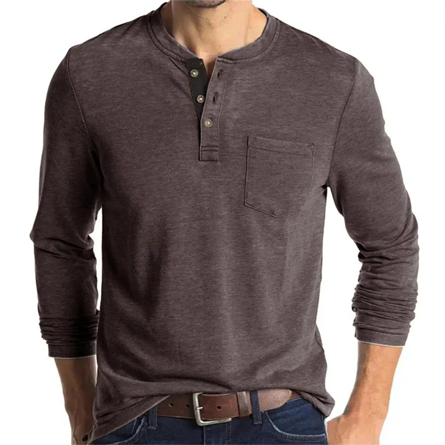 Camicia Henley Classica Logan - Stile Inconfondibile e Comfort Assoluto