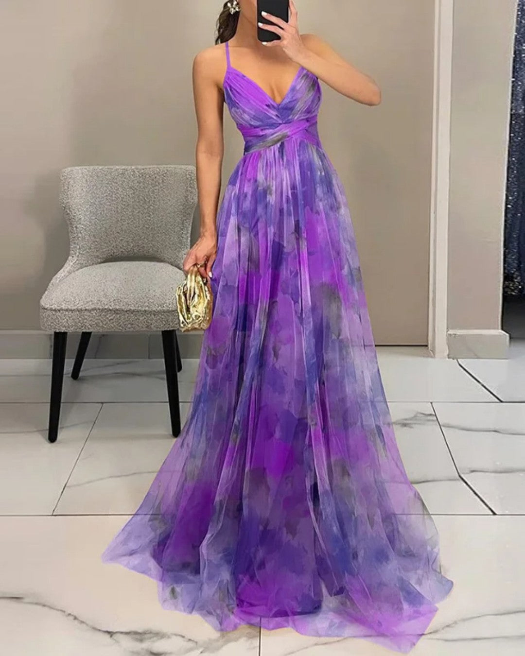 Giselle | Maxi-Abito Floreale Incantevole per un Look da Sogno