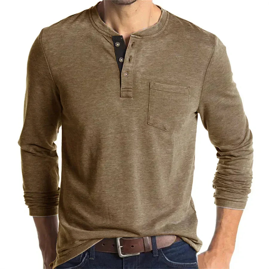 Camicia Henley Classica Logan - Stile Inconfondibile e Comfort Assoluto