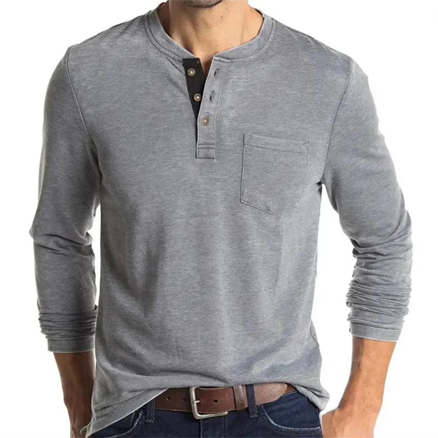Camicia Henley Classica Logan - Stile Inconfondibile e Comfort Assoluto