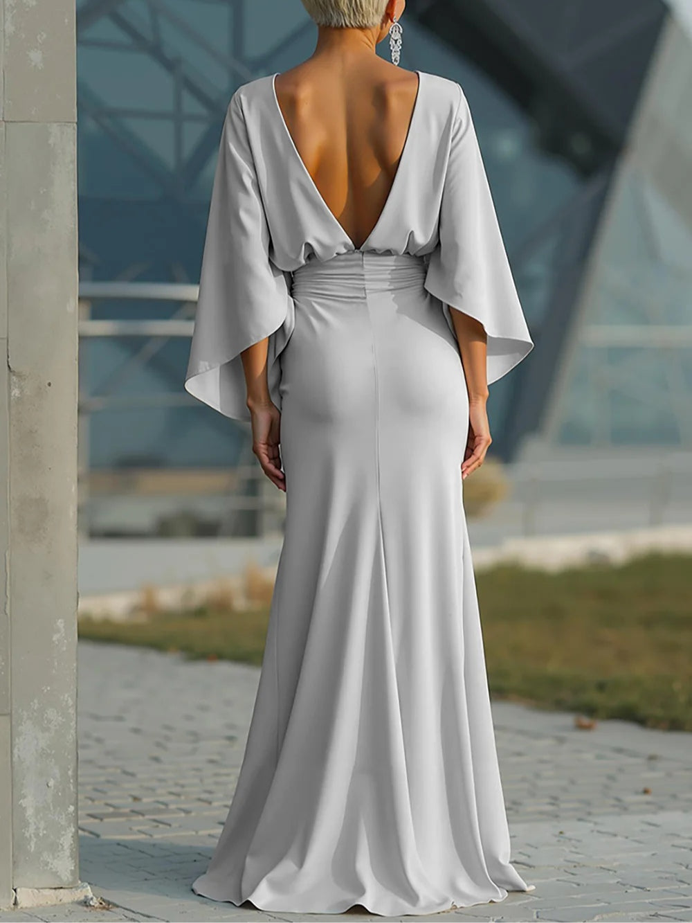 Clara | Vestito Elegante con Scollo a V e Schiena Scoperta - Stile Unico per Ogni Occasione!