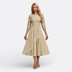 Mariana – Abito in Pizzo Elegante con Maniche Corte per un Look Unico