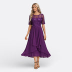 Mariana – Abito in Pizzo Elegante con Maniche Corte per un Look Unico