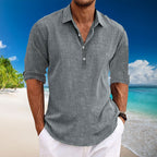 Tyler - Elegante Camicia Casual in Lino a Maniche Lunghe per un Look Fresco