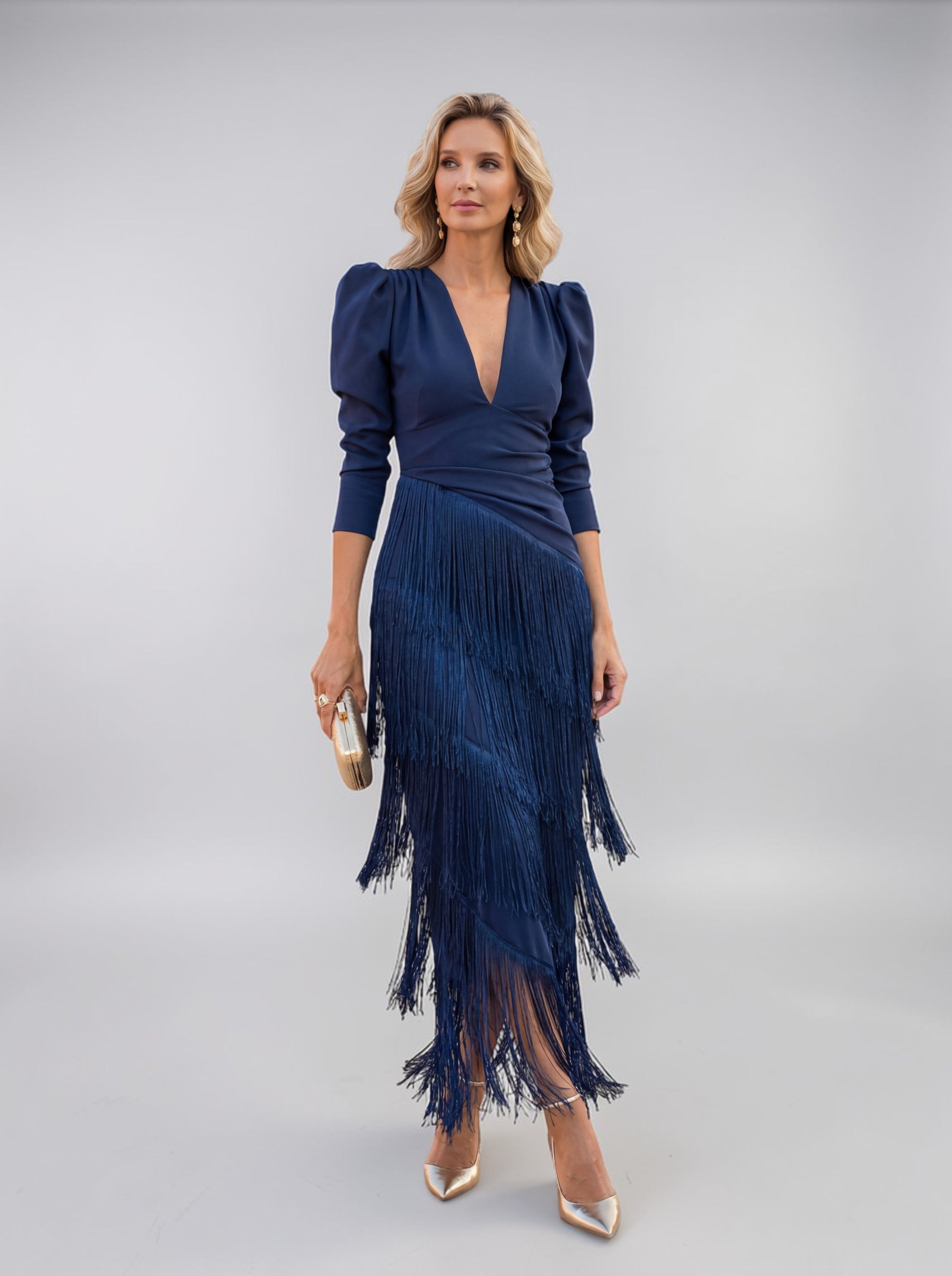 Sofia | Abito Elegante con Frange - Stile e Raffinatezza per Ogni Occasione!