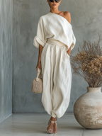 Eleonora | Set Elegante a Due Pezzi con Spalla Scoperta - Stile e Femminilità