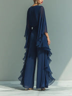 Helena | Completo Chic in Chiffon con Volant - Eleganza Senza Tempo