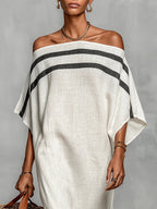 Aveline™ | Abito Maxi Off-Shoulder con Maniche a Pipistrello - Eleganza e Stile Unici!