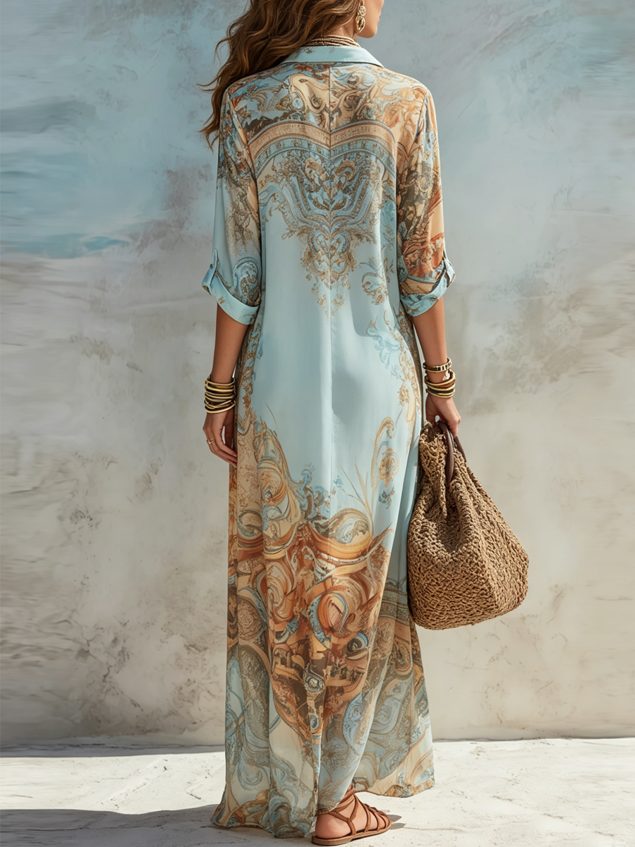 Serena | Abito Chemisier Mediterraneo - Eleganza e Stile per Ogni Occasione