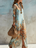 Serena | Abito Chemisier Mediterraneo - Eleganza e Stile per Ogni Occasione