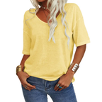 KATIE™ – T-shirt Essenziale Relaxed con Scollo a V: Comfort e Stile per Ogni Occasione!