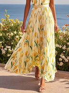 Tulipa™ - Maxi Abito Halterneck con Design a Tulipano: Eleganza e Stile Unici!