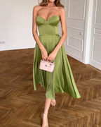 Liora | Abito Midi Chic Senza Spalline per un Look Elegante