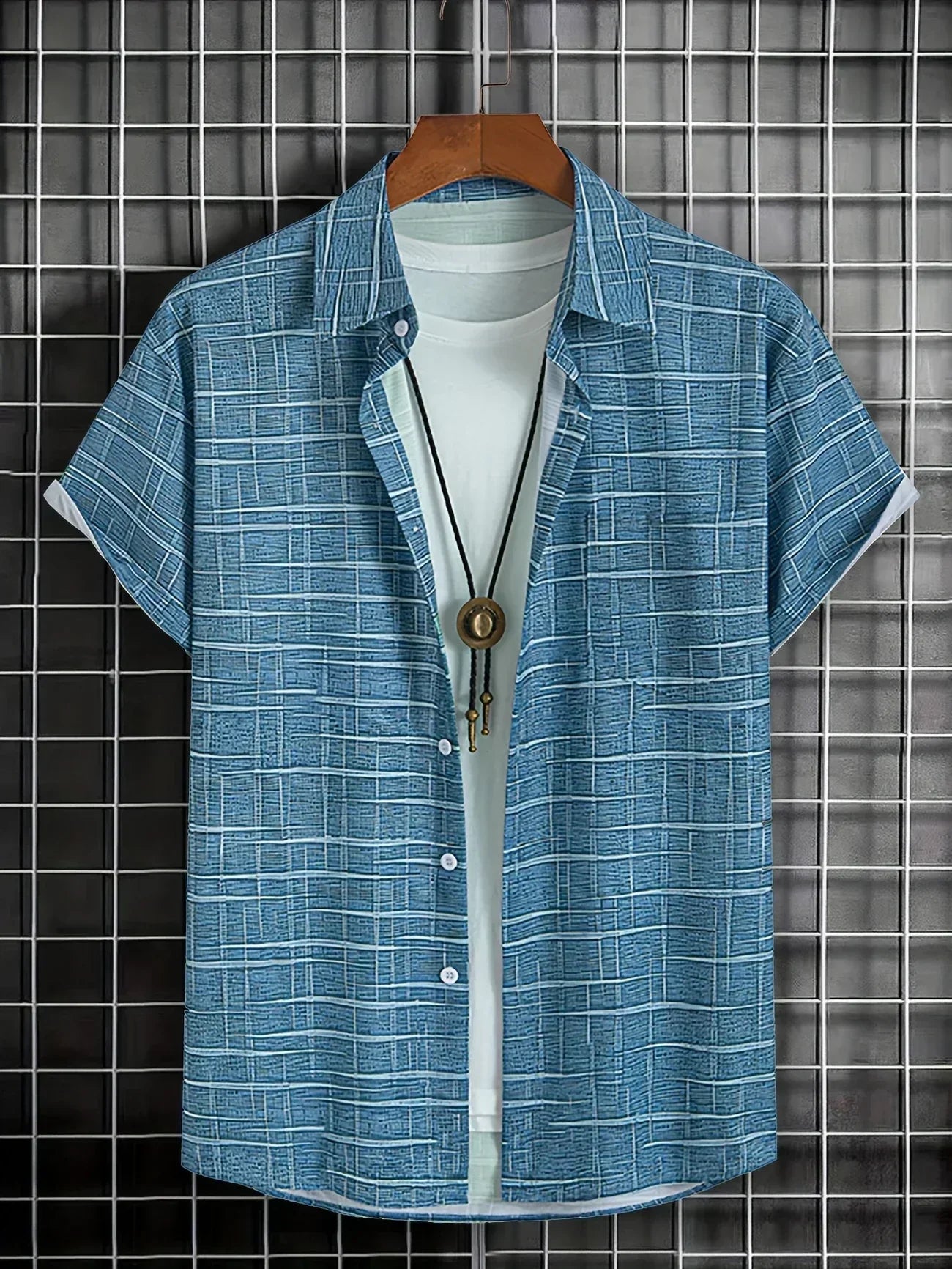 Camicia Haroyan Trendy con Motivo a Righe e Quadri - Stile Unico per Ogni Occasione!