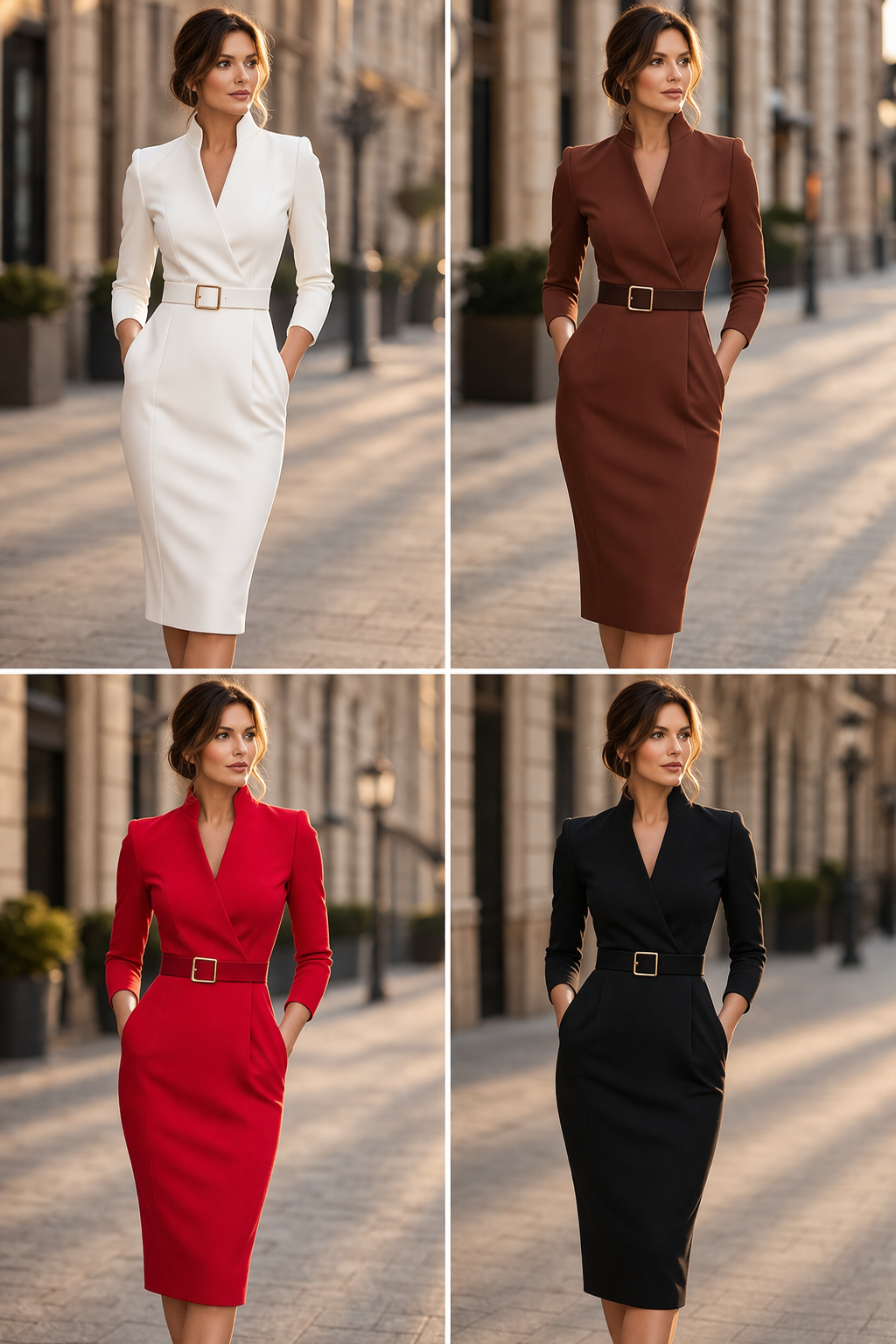 TIVARA | Abito Nero Elegante con Cintura - Stile e Comfort per Ogni Occasione