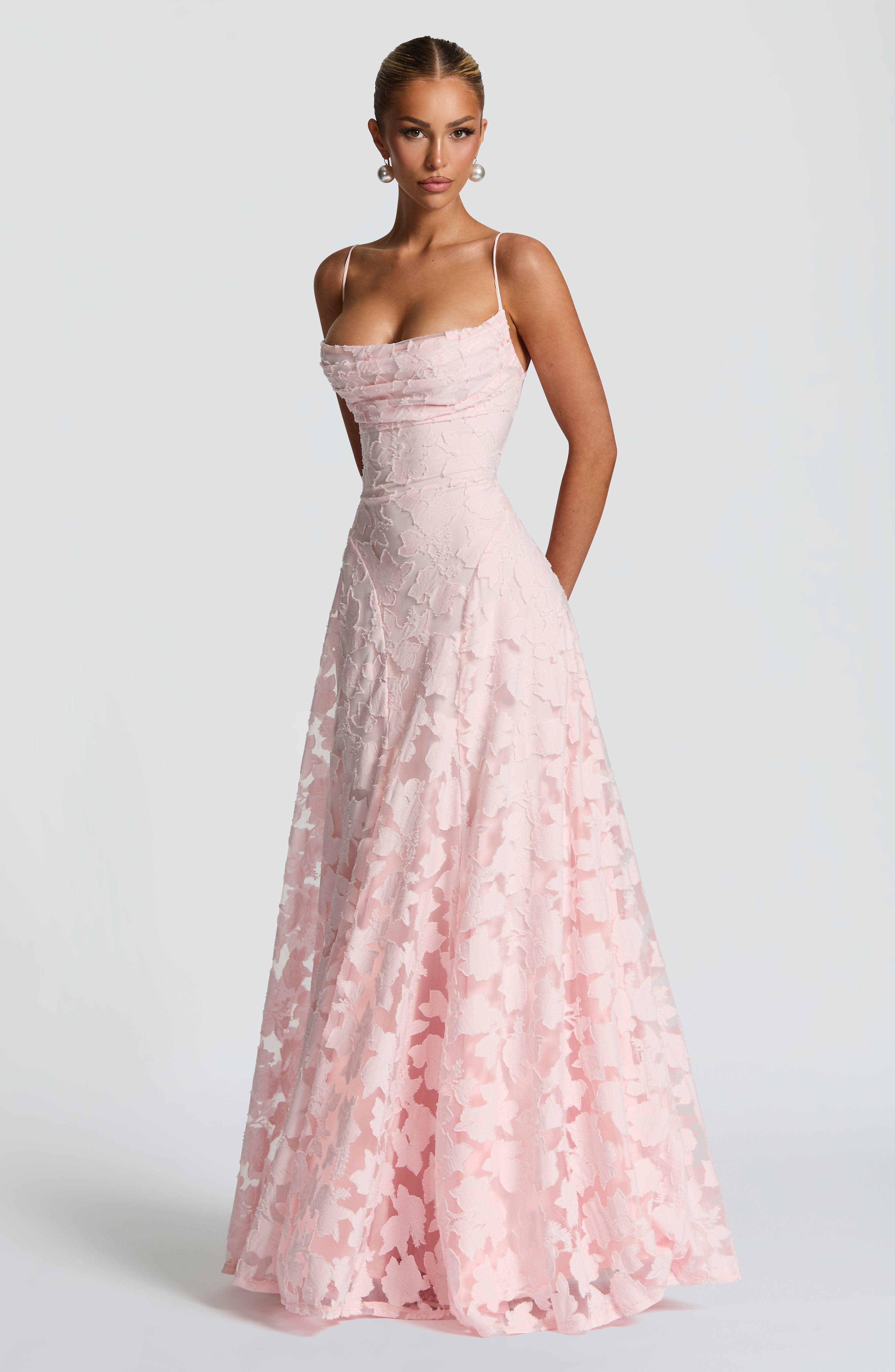 Francisa - Maxi Abito Elegante con Corsetto in Pizzo per un Look da Sogno