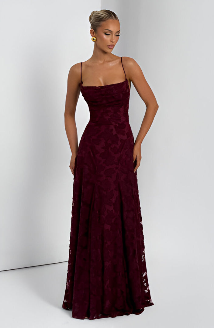 Francisa - Maxi Abito Elegante con Corsetto in Pizzo per un Look da Sogno