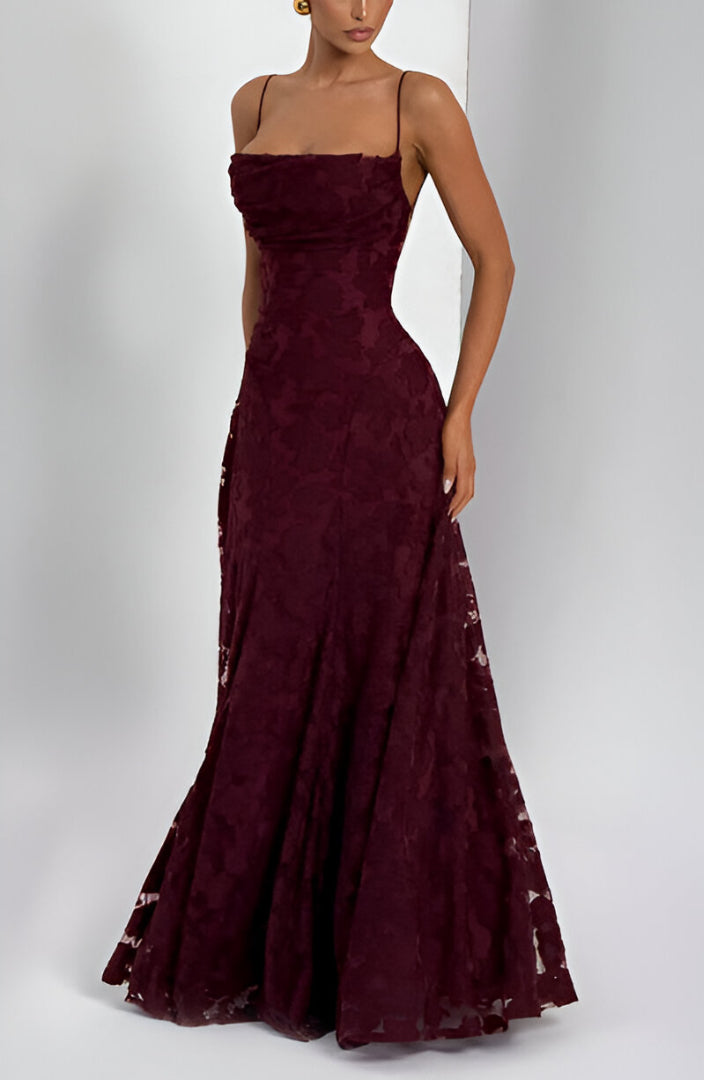 Francisa - Maxi Abito Elegante con Corsetto in Pizzo per un Look da Sogno