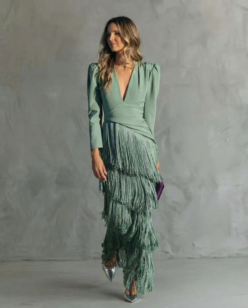 Chiara | Abito Elegante con Maniche a Frange - Stile Unico per Occasioni Speciali