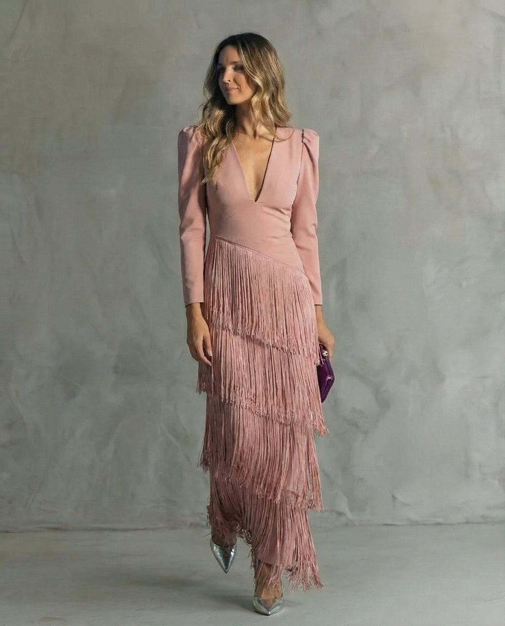 Chiara | Abito Elegante con Maniche a Frange - Stile Unico per Occasioni Speciali