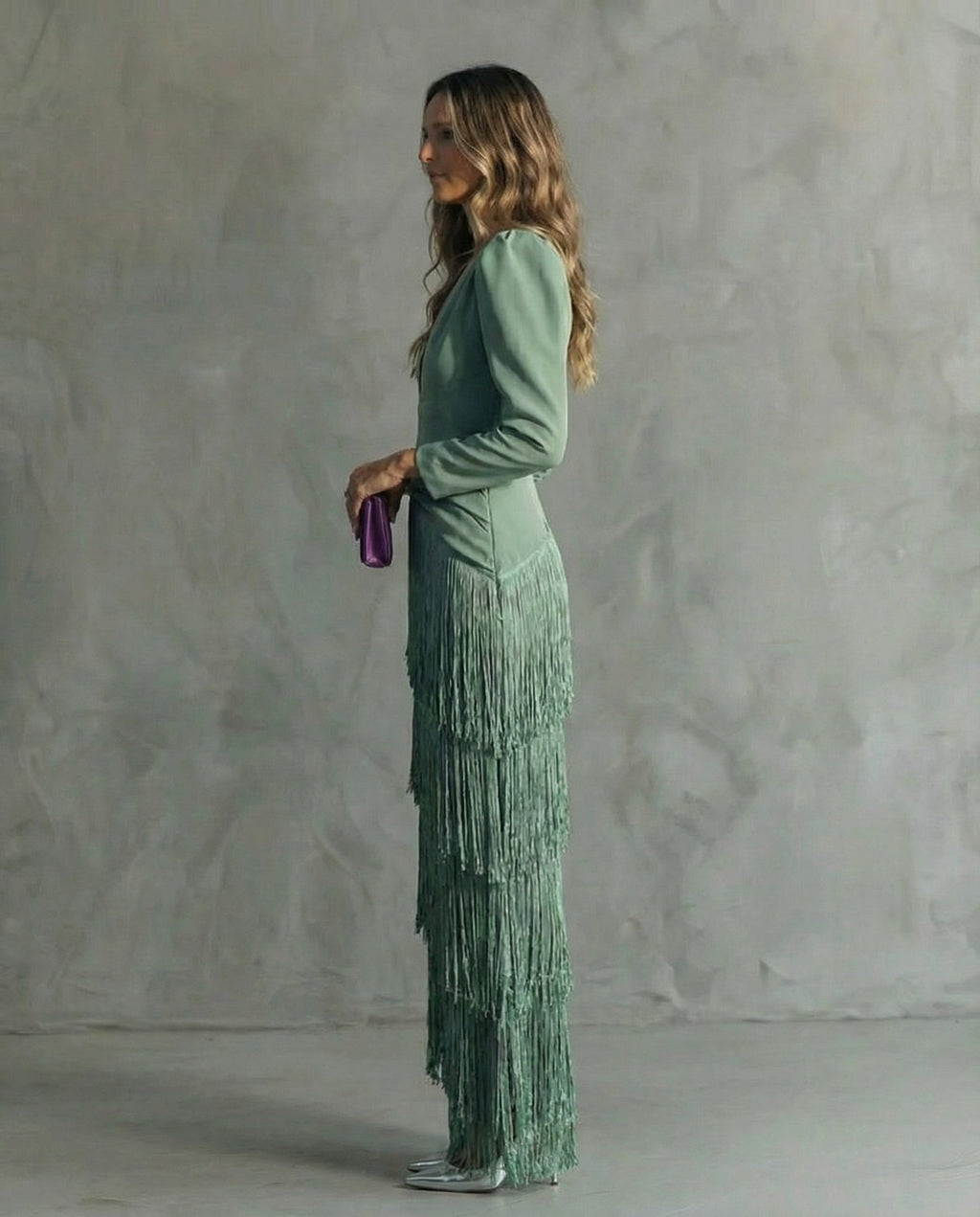Chiara | Abito Elegante con Maniche a Frange - Stile Unico per Occasioni Speciali