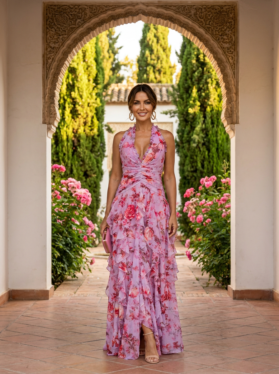 Bella | Vestito Lungo Elegante con Collo Halter - Stile e Comfort per Ogni Occasione!