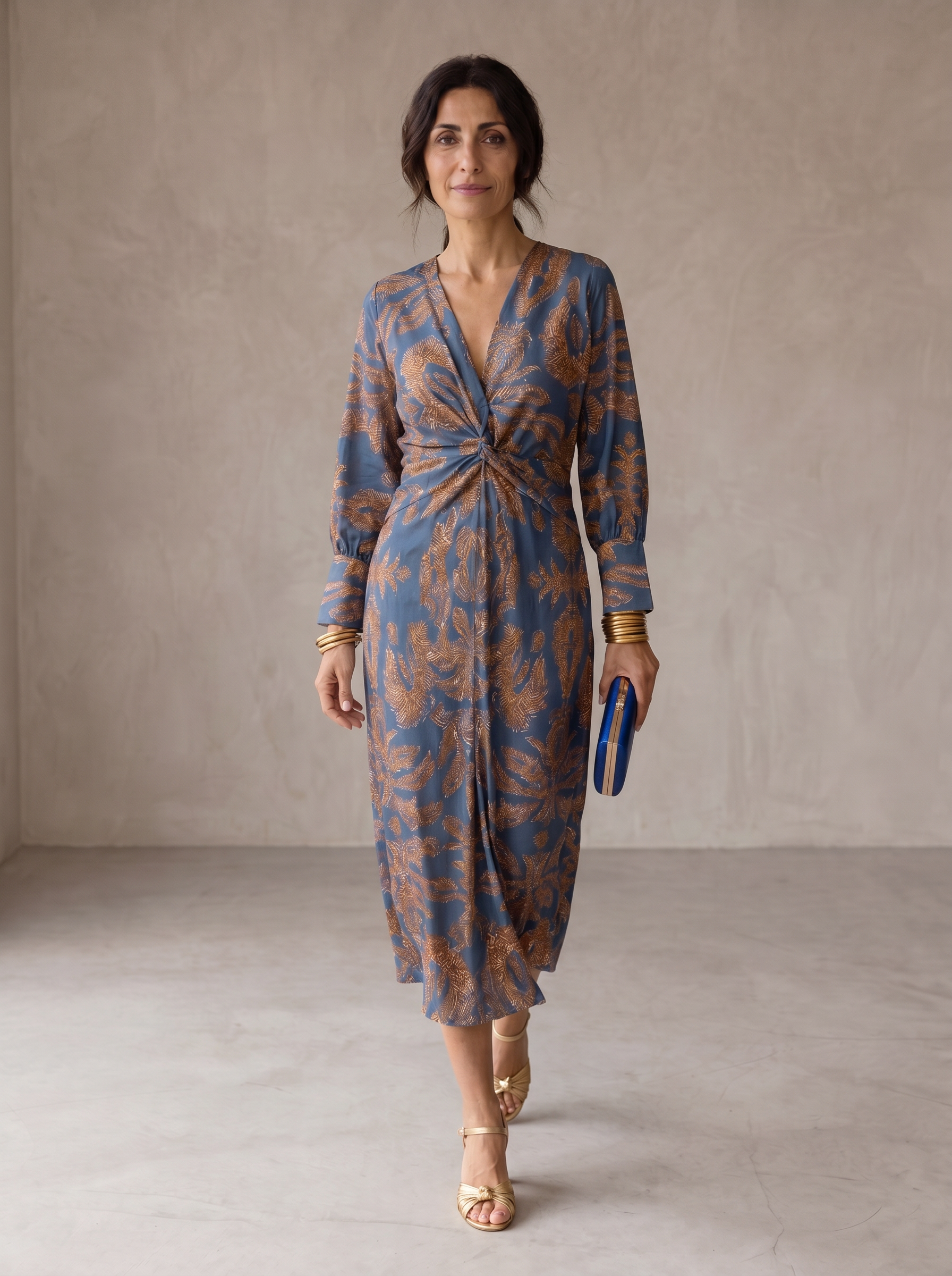 Celeste | Abito Midi Eleganza Floreale da Sogno