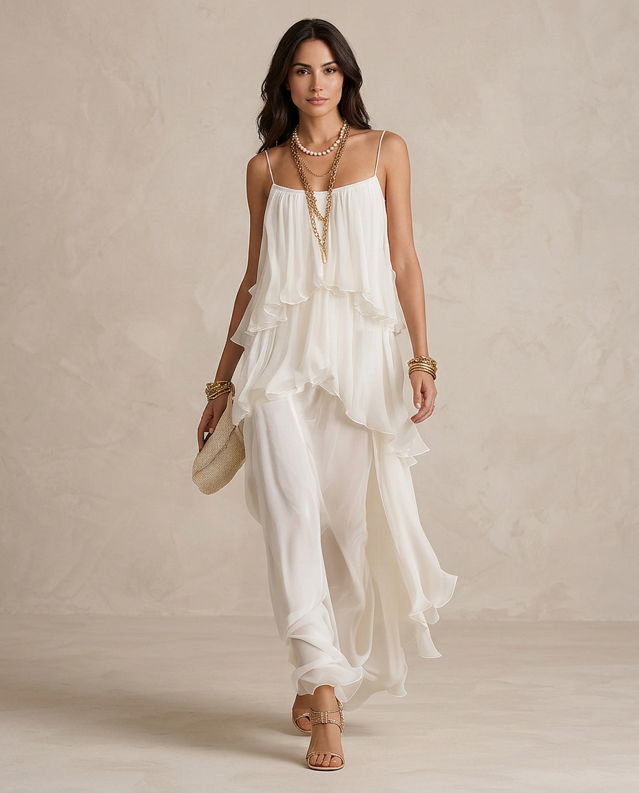 AURELIA | Abito Maxi in Chiffon Elegante