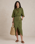 Abito Midi Boho Verde Oliva Marta - Stile Unico per Ogni Occasione!