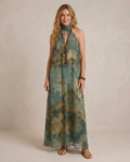 FLORA | Maxi Abito Chiffon Floreale Boho - Eleganza Naturale per Ogni Occasione!
