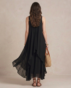 NOEMI | Maxi Abito Boho in Chiffon Nero a Strati - Eleganza e Stile Unici!