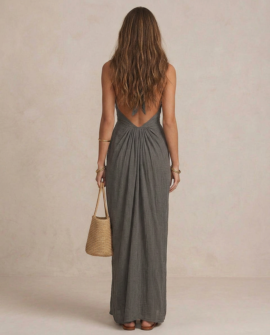 GIULIA | Abito Maxi Drappeggiato Elegante per Ogni Occasione