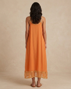 LILIANA | Abito in Tulle Apricot con Lacci - Eleganza e Stile Unici!
