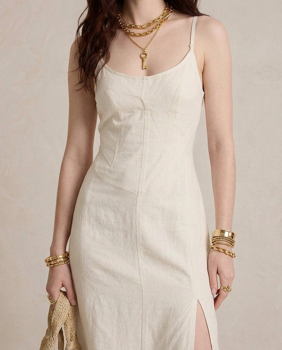 LUCIA | Maxi Abito Bianco con Spacco - Eleganza e Stile per Ogni Occasione!