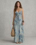 ELISA | Abito Maxi Floreale Azzurro - Eleganza e Stile per Ogni Occasione!
