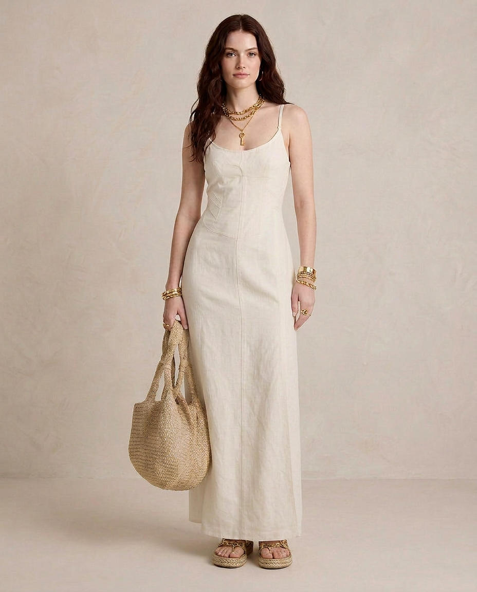 LUCIA | Maxi Abito Bianco con Spacco - Eleganza e Stile per Ogni Occasione!