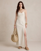 LUCIA | Maxi Abito Bianco con Spacco - Eleganza e Stile per Ogni Occasione!