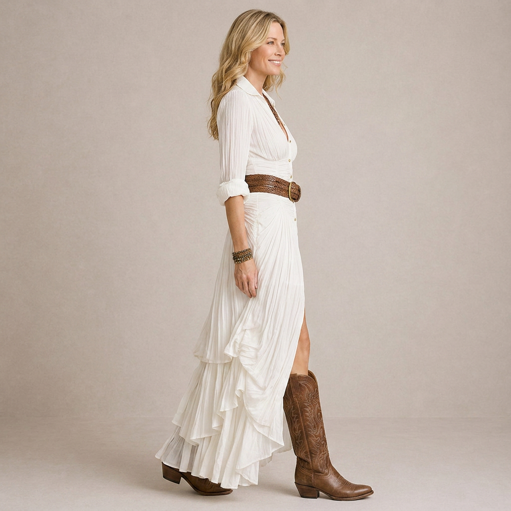 OLIVIA | Abito Lungo Elegante con Colletto - Stile e Comfort per Ogni Occasione