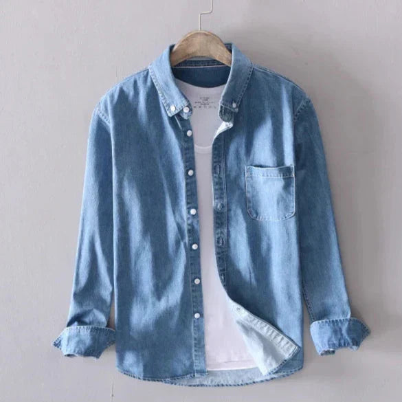 Camicia Uomo Premium in Denim con Bottoni - Stile e Comfort