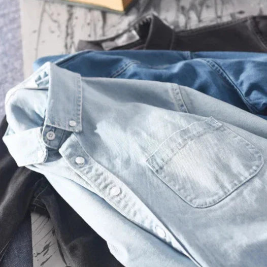 Camicia Uomo Premium in Denim con Bottoni - Stile e Comfort